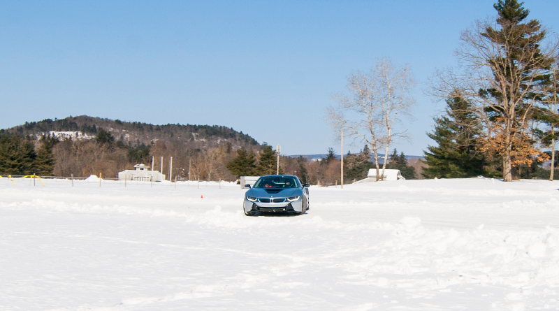 Illustration for article titled Driving The Crazy BMW i8 On Snow Is Like Drifting The Millennium Falcon